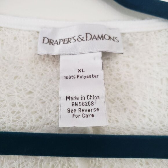 Drapers & Damons Floral Lace Asymmetrical Open Cardigan Womens‎ XL Cottagecore - Picture 6 of 7